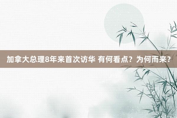 加拿大總理8年來首次訪華 有何看點(diǎn)?為何而來?
