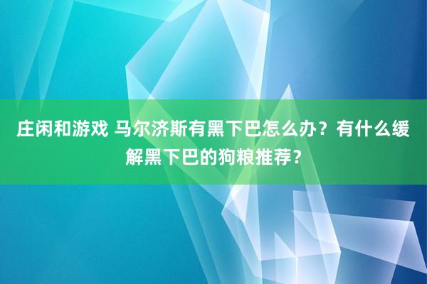莊閑和游戲 馬爾濟(jì)斯有黑下巴怎么辦？有什么緩解黑下巴的狗糧推薦？