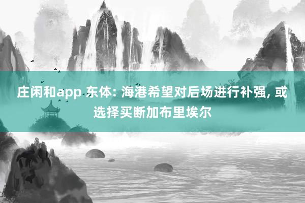 莊閑和app 東體: 海港希望對后場進(jìn)行補(bǔ)強(qiáng), 或選擇買斷加布里埃爾