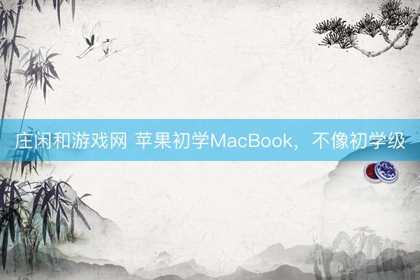 莊閑和游戲網(wǎng) 蘋果初學(xué)MacBook,不像初學(xué)級